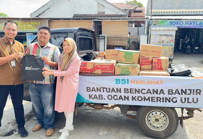 BSI Maslahat Salurkan Bantuan untuk Penyintas Banjir Kab. Ogan Komering Ulu Provinsi Sumatera Selatan