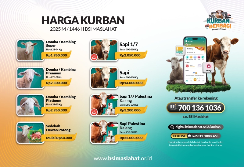 Harga hewan kurban BSI Maslahat