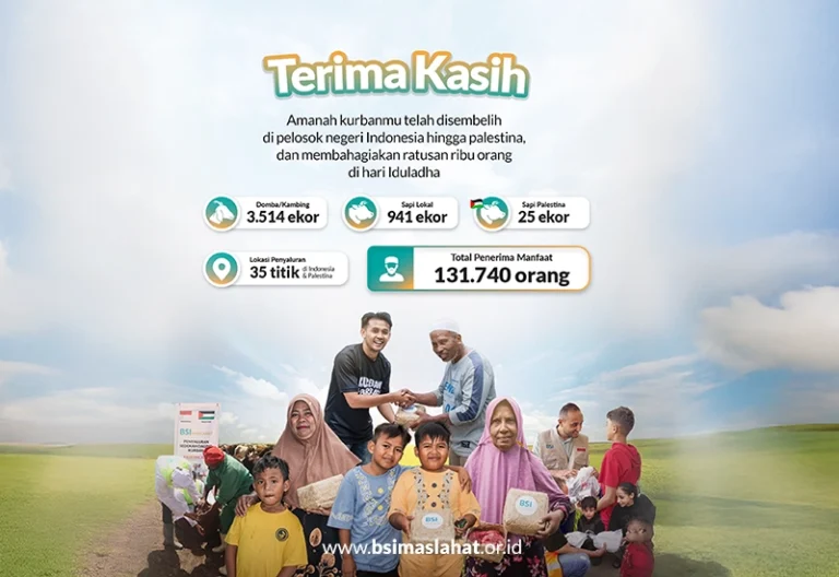 BSI Maslahat Salurkan Amanah Kurban ke Lebih dari 131 Ribu Penerima Manfaat dan Tersebar Hingga Palestina  