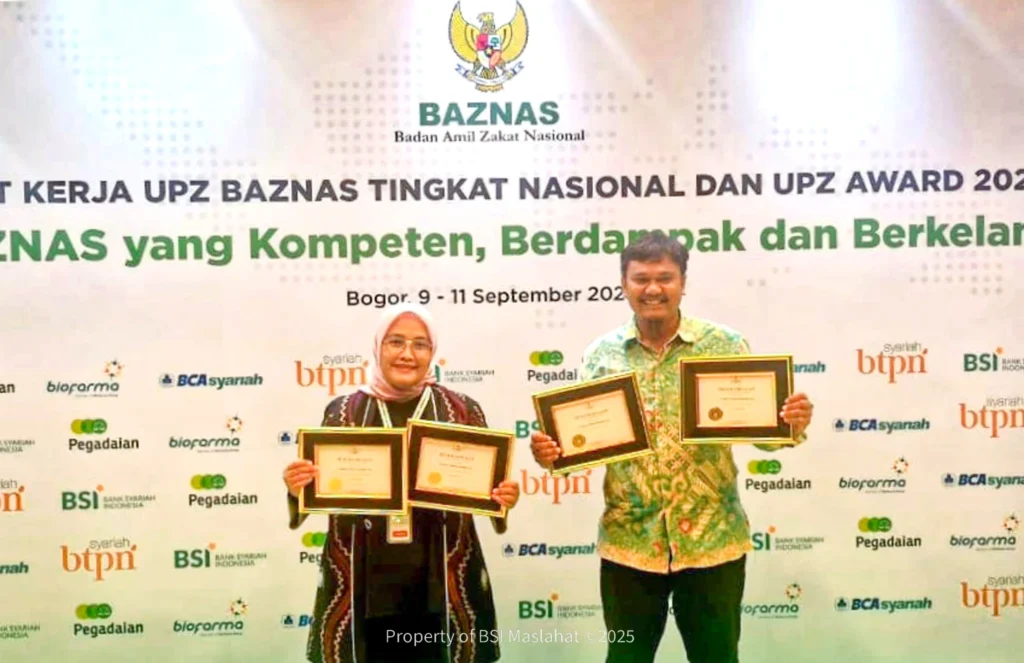 BSI Maslahat Dukung UPZ Bank Syariah Indonesia (UPZ BSI) Raih Empat Penghargaan di UPZ BAZNAS Award 2025