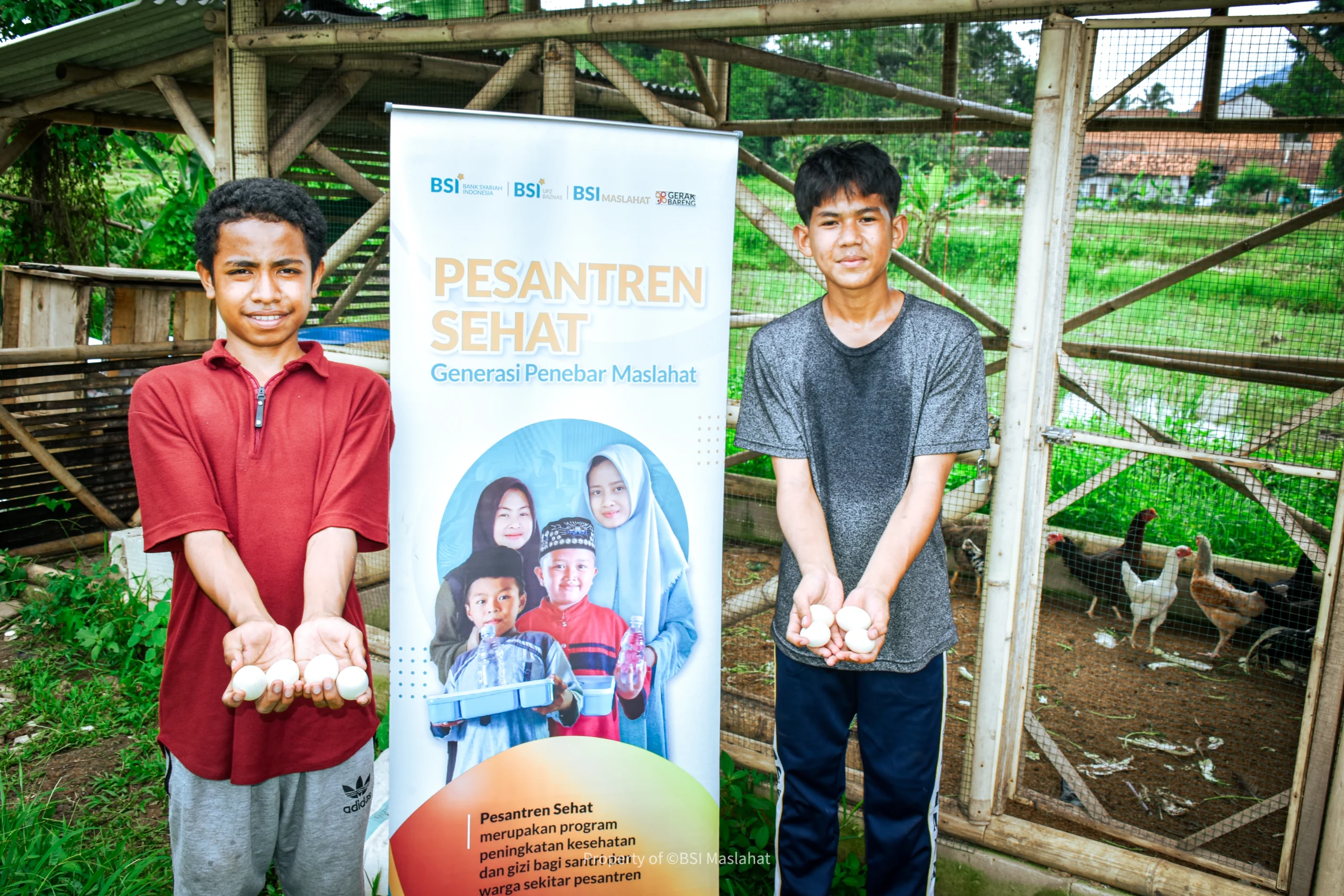 BSI Maslahat Wujudkan Kemandirian Pesantren Melalui Program Pesantren Sehat di Pandeglang 
