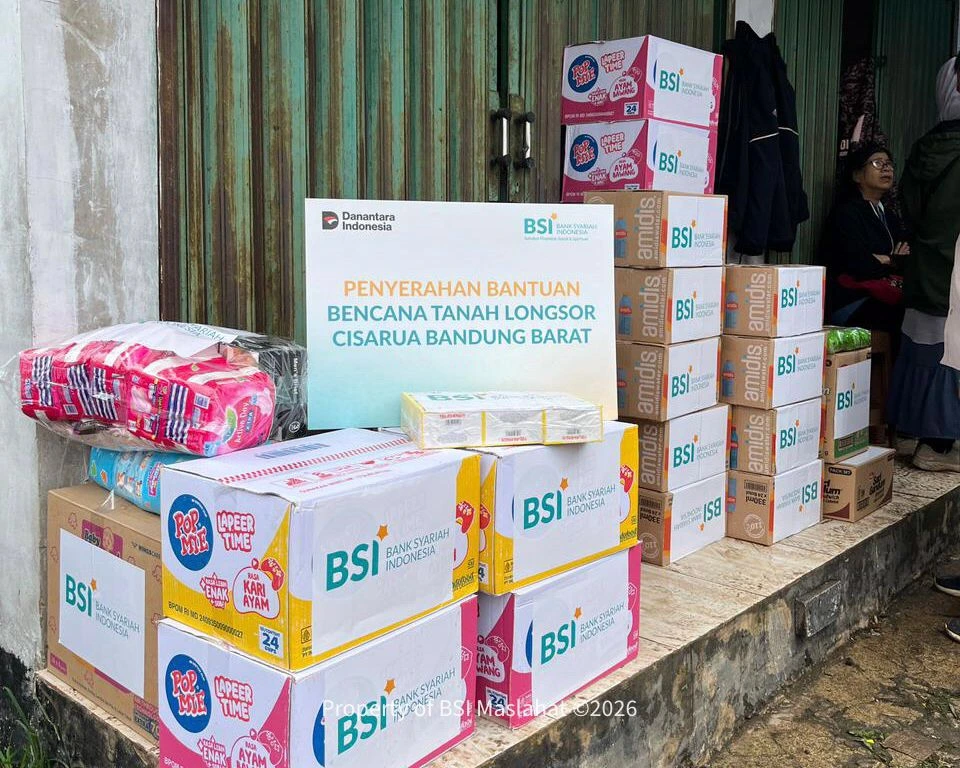 BSI Maslahat bersama BSI Region VI Bandung Respon Cepat Bencana Longsor Cisarua Kabupaten Bandung Barat