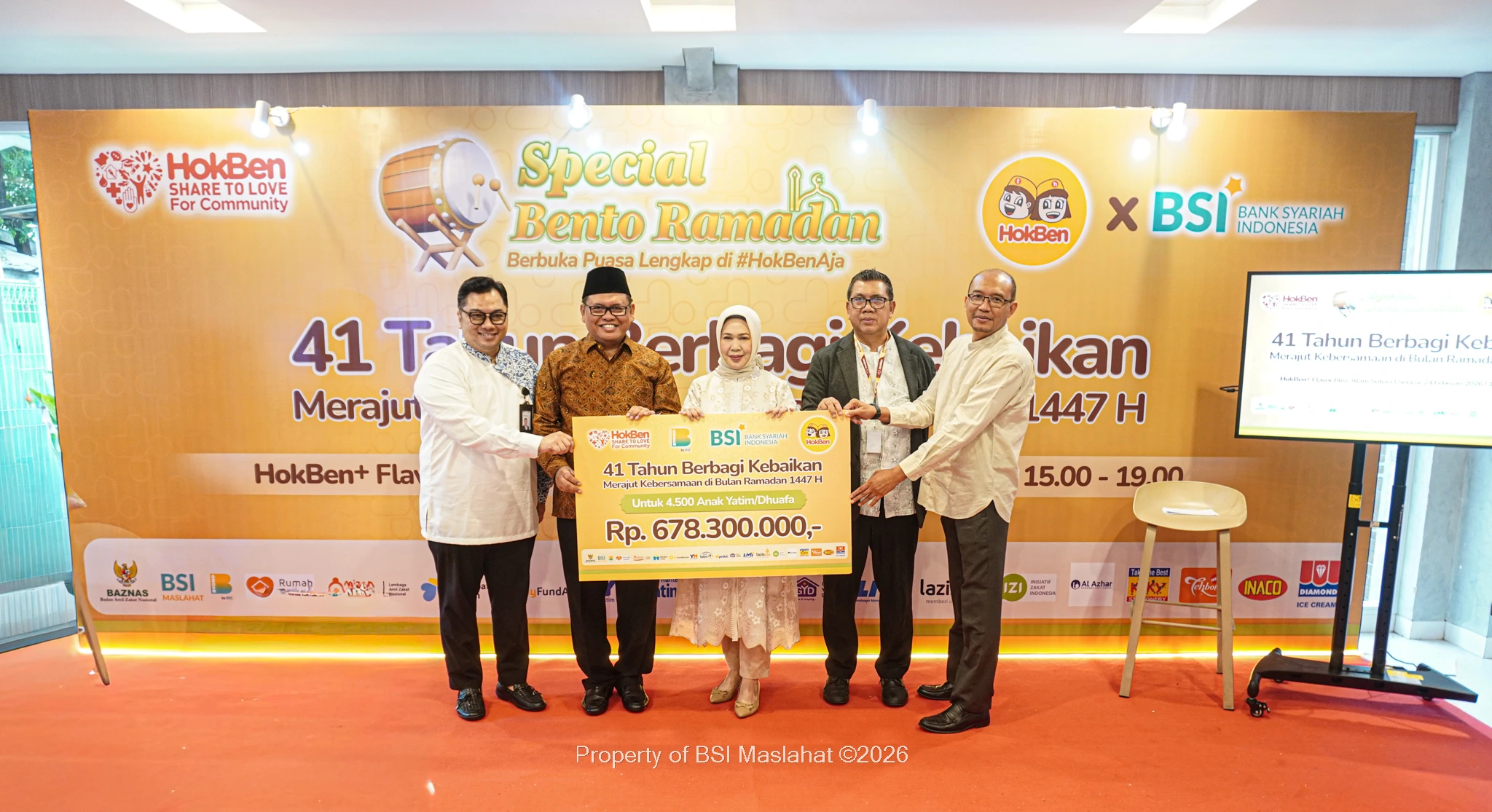 BSI Maslahat, BSI, dan HokBen Hadirkan Kebahagiaan Ramadan Lewat Program Buka Puasa Bersama Yatim