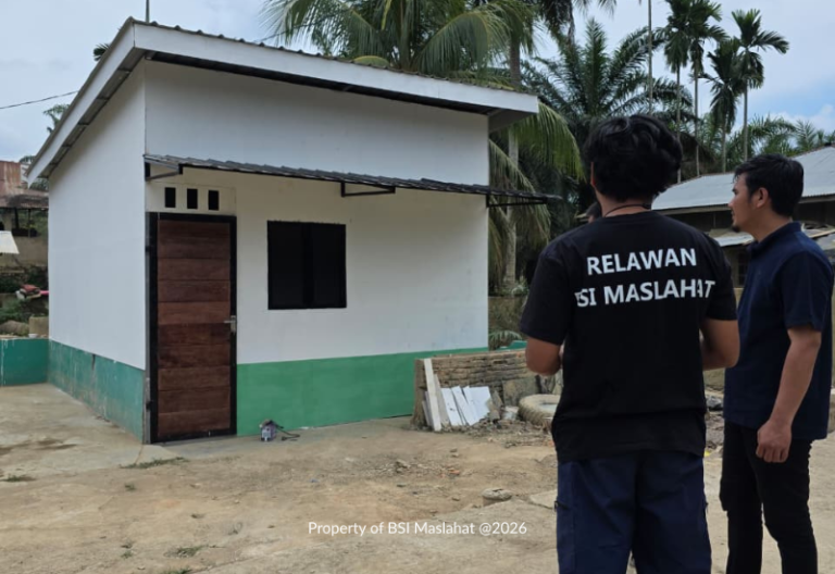 BSI Maslahat Bangun Hunian Sementara untuk Guru Ngaji Penyintas Bencana Hidrometeorologi di Aceh