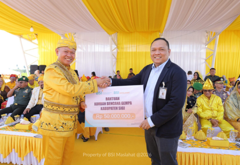BSI Maslahat Salurkan Bantuan untuk Korban Gempa Kabupaten Sigi