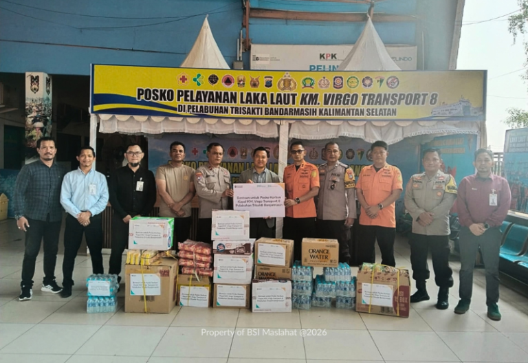 BSI Maslahat Salurkan Bantuan untuk Korban KM Virgo Transport 8 di Banjarmasin